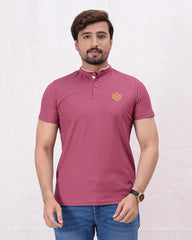 Men Ban Neck Polo Shirt - 3 Colors