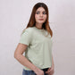 Women Plain Cropped Top - Sea Foam - Harwage