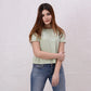 Women Plain Cropped Top - Sea Foam - Harwage
