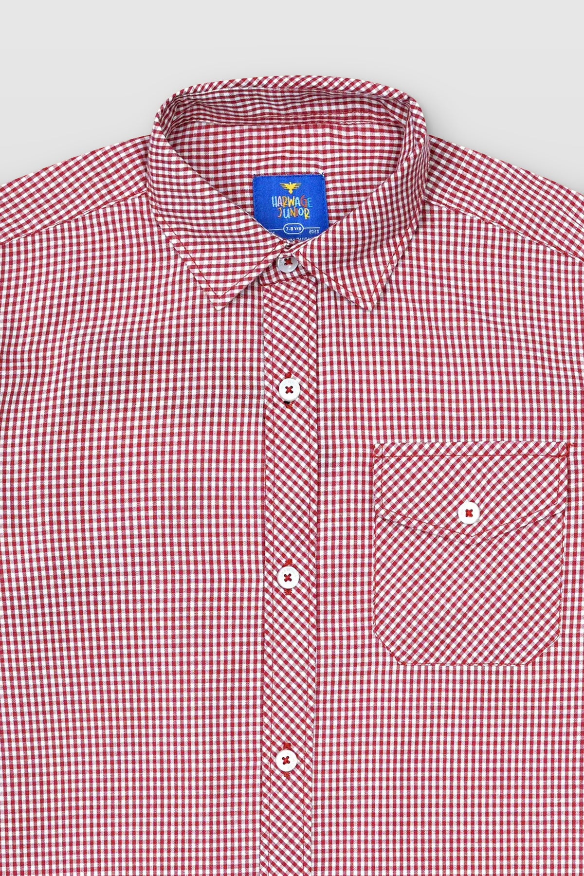 Boys’ Full Sleeves Casual Shirt - Red & White