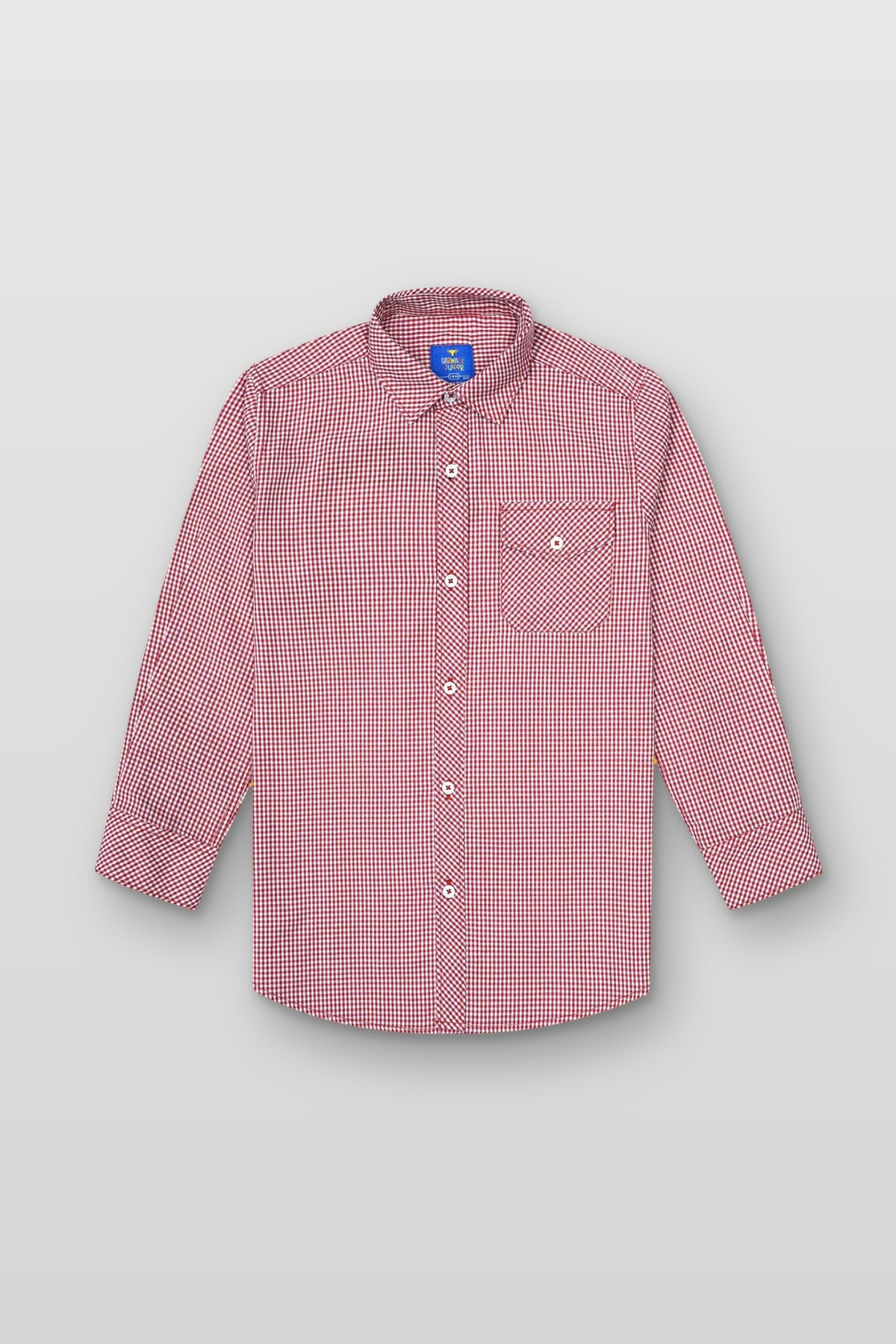 Boys’ Full Sleeves Casual Shirt - Red & White