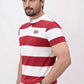 Men’s white stripe polo shirt