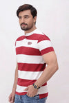 Men’s white stripe polo shirt
