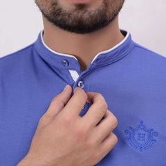 Men Ban Neck Polo Shirt - 3 Colors