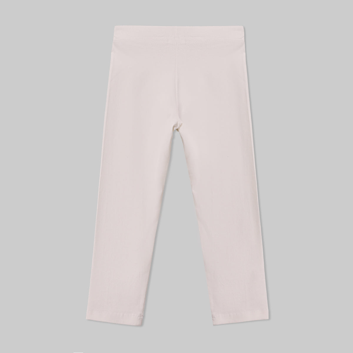 Girls' Cotton Lycra Jersey Leggings - White
