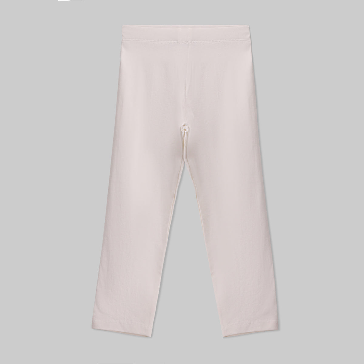 Girls' Cotton Lycra Jersey Leggings - White