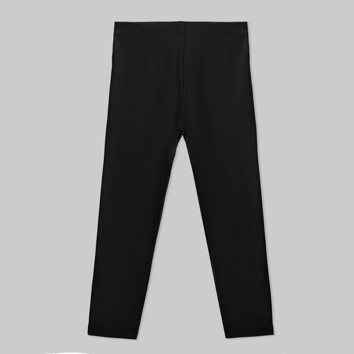 Girls' Cotton Lycra Jersey Leggings - Jet Black