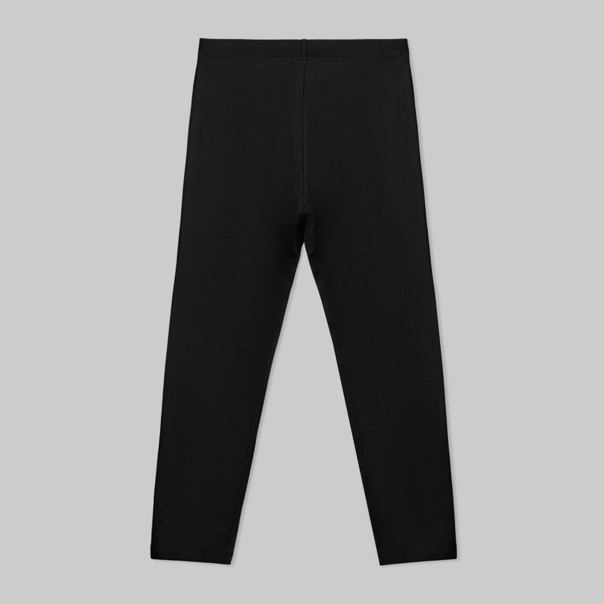 Girls' Cotton Lycra Jersey Leggings - Jet Black