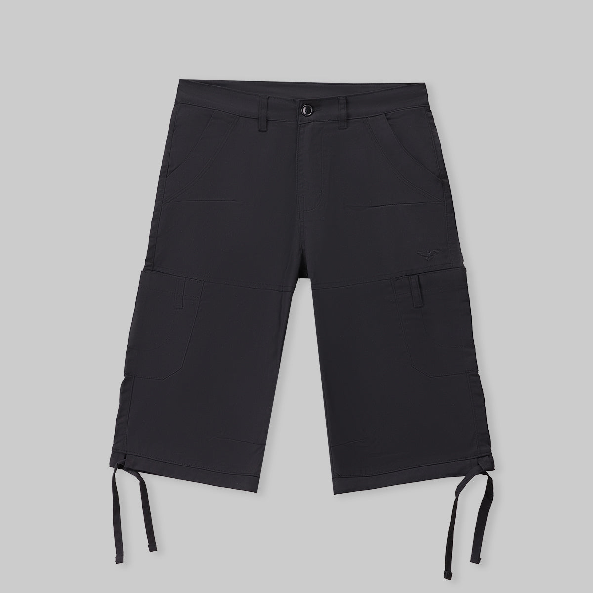 Men's Cotton Cargo Shorts-Black