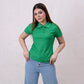 Women Basic Premium Polo Shirt - Green - Harwage