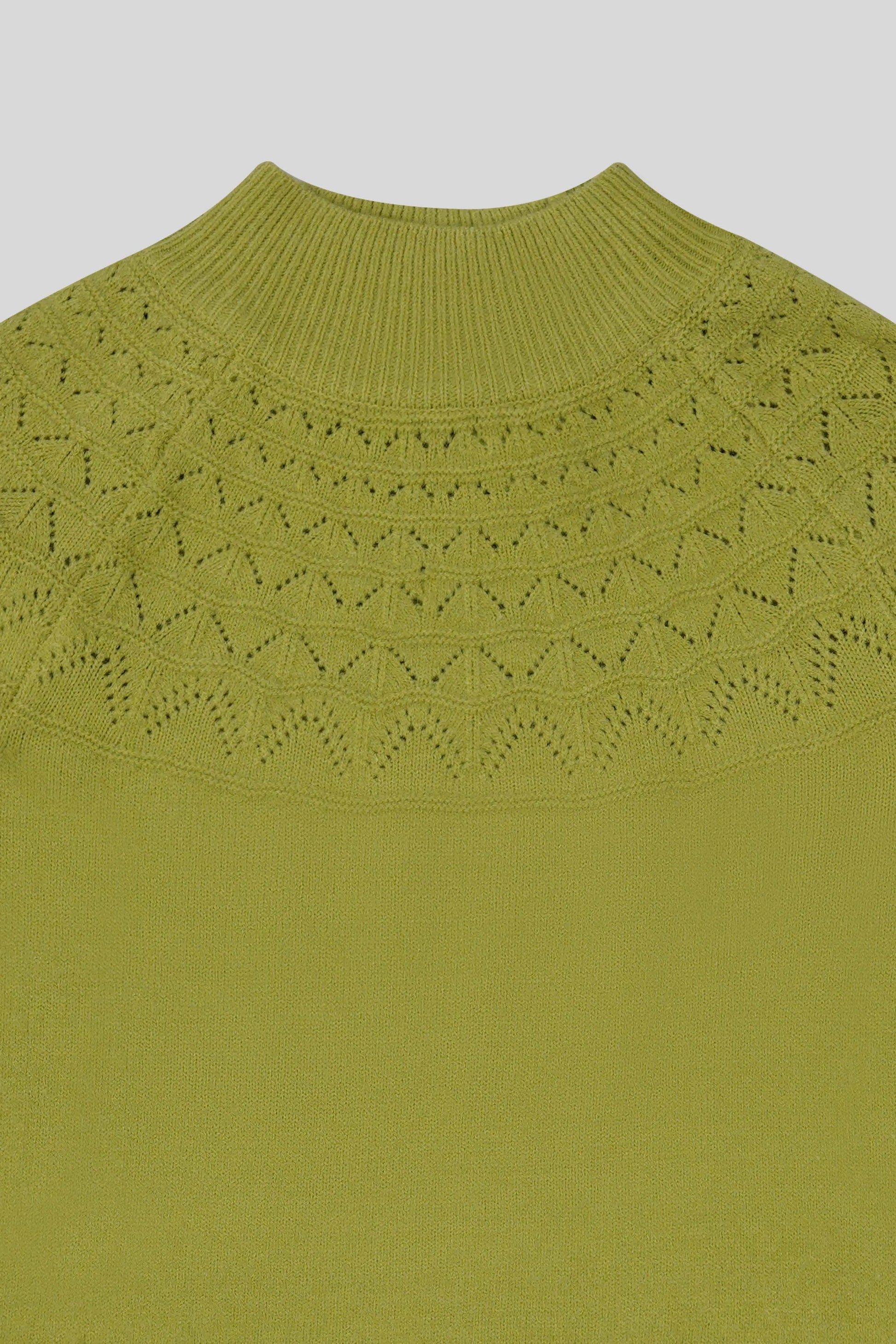 Parrot green women cardigan round neck detail