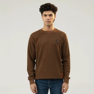 Men's Regular Fit Sweatshirt - Brown