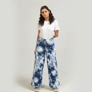 Tie & Dye Wide Leg Jeans